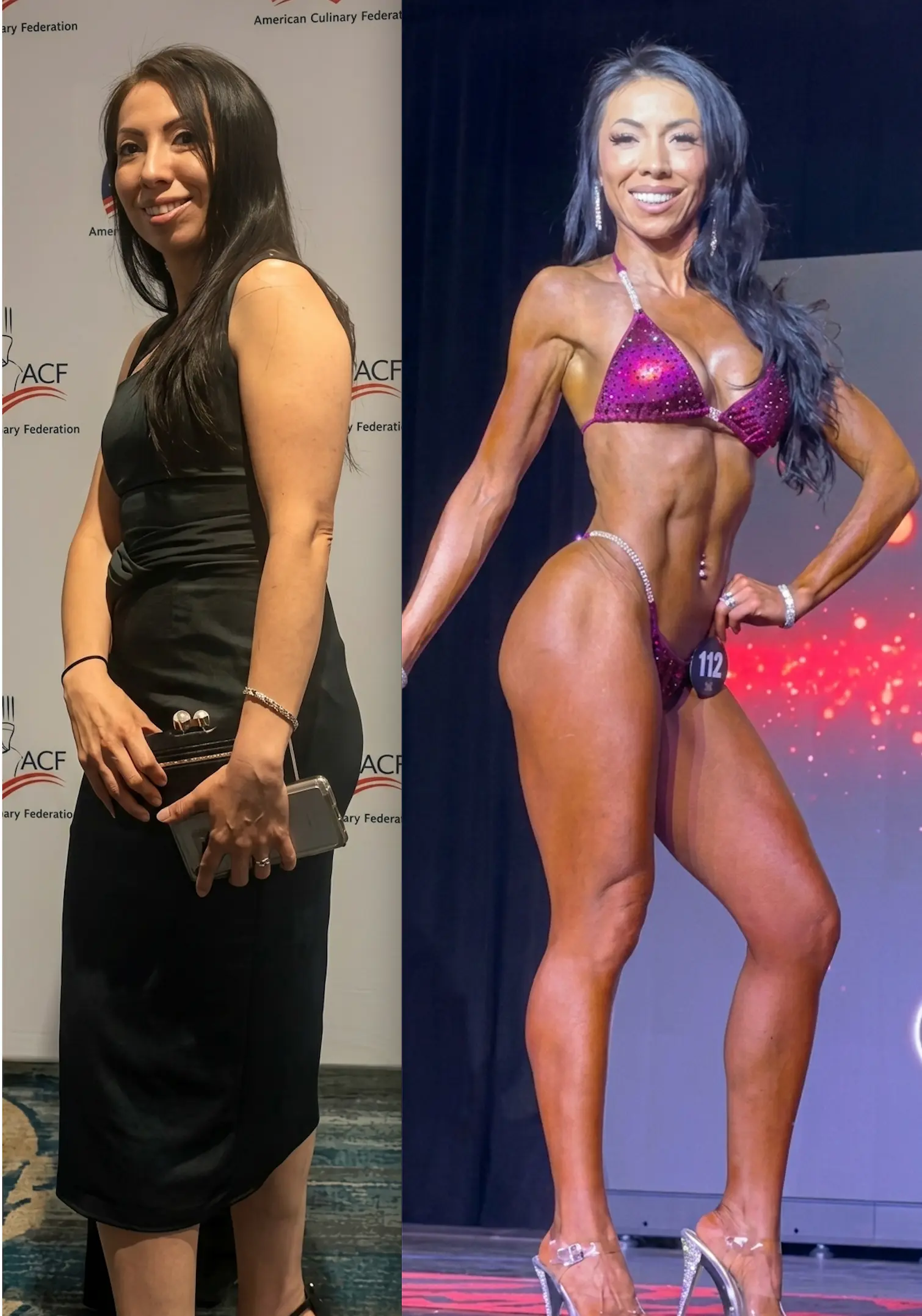 Women's body transformation before and after