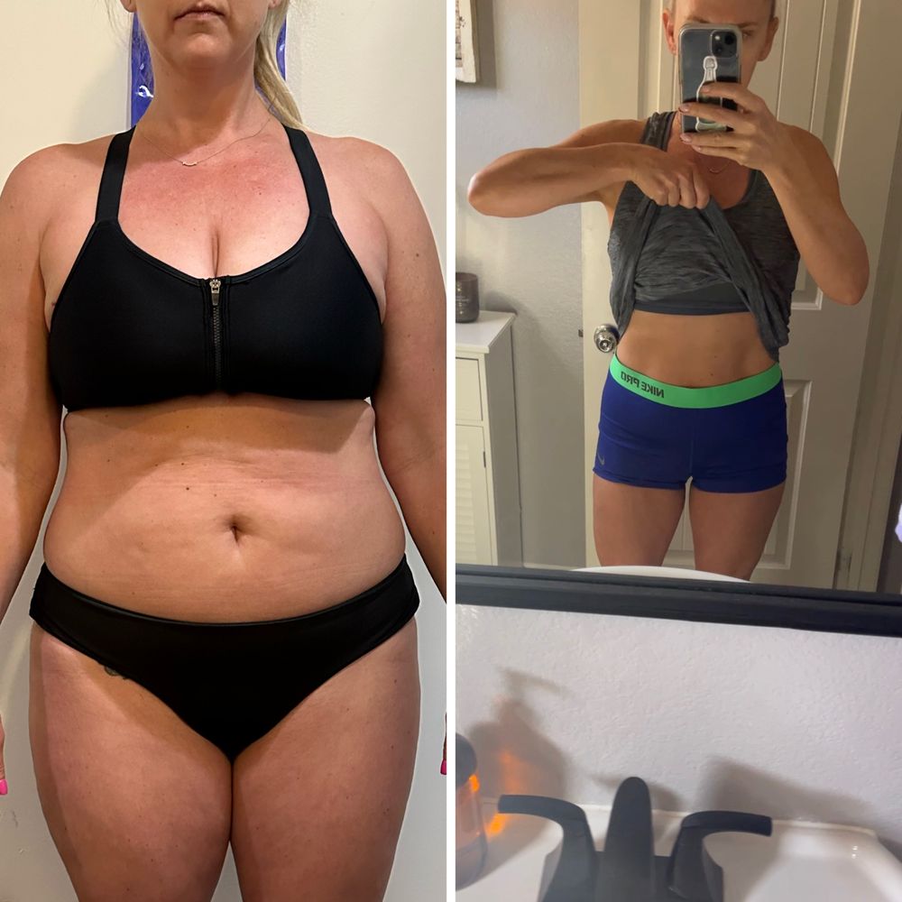 Women's weight loss fitness transformation
