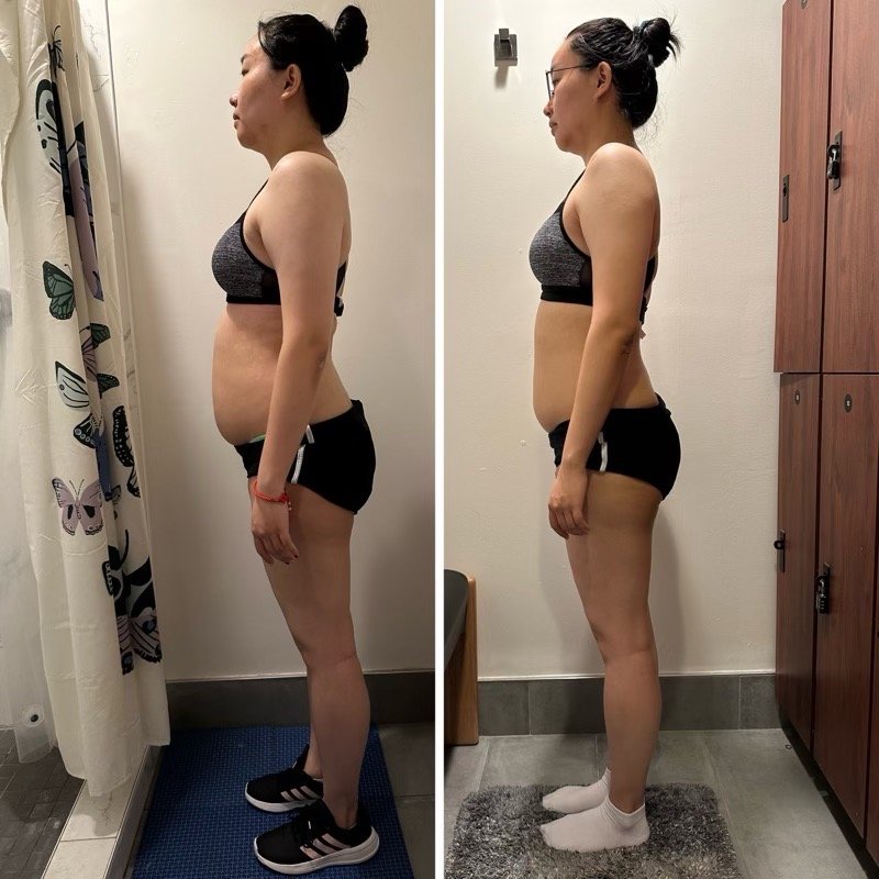 Women's fitness before and after transformation